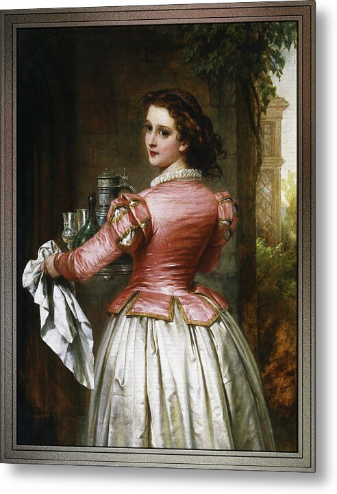 Anne Page Metal Print featuring the painting Anne Page by Thomas-Francis Dicksee by Rolando Burbon