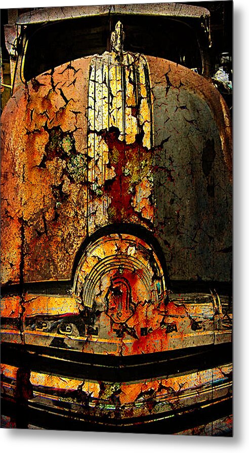 Car Metal Print featuring the digital art Cracked Pontiac by Greg Sharpe