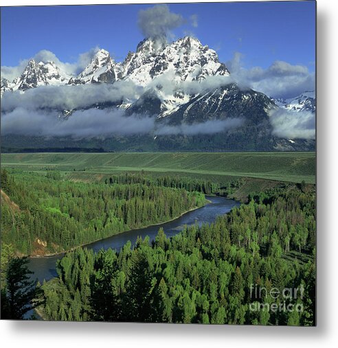 Dave Welling Metal Print featuring the photograph Clearing Storm Snake River Overlook Grand Tetons Np by Dave Welling