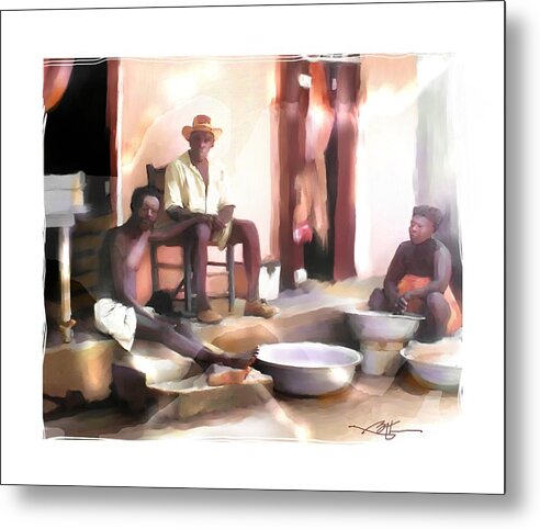 Haiti Metal Print featuring the digital art Doing The Laundry by Bob Salo