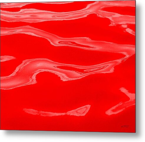 Wall Art Metal Print featuring the photograph Squarish Color Wave Red by Stephen Jorgensen