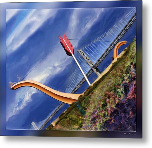 Art Photography Metal Print featuring the photograph Arrow Through Bay Bridge by Blake Richards