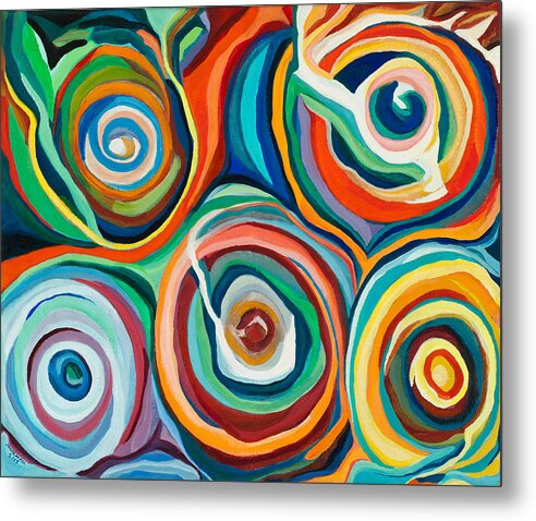 Abstract Metal Print featuring the painting Color Storms by Ida Mitchell