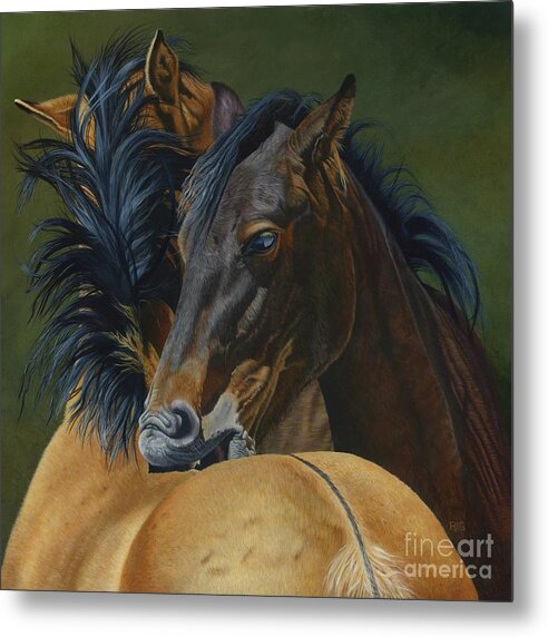 Dun Horse Metal Print featuring the painting Almost Dun... by Rosellen Westerhoff