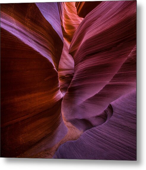 Sandstone; Antelope; Arizona; Canyon; Landscape Metal Print featuring the photograph Lower Antelope Canyon Arizona - Square by Larry Marshall
