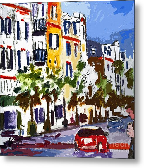 Charleston Metal Print featuring the painting Modern Charleston South Carolina King Street Shopping by Ginette Callaway