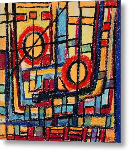 Blue Metal Print featuring the painting Abstract 53 by Sandra Conceicao