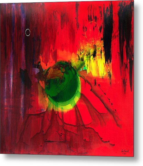 Green Metal Print featuring the painting Go Green by Lew Hagood