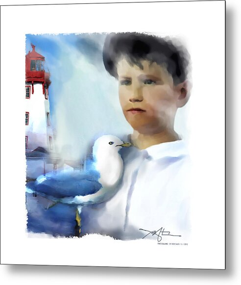 Boy Metal Print featuring the digital art The Calling - Out To Sea by Bob Salo