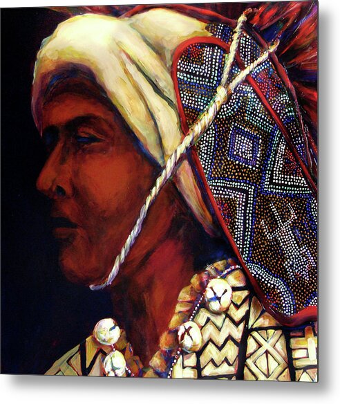 Acrylic Metal Print featuring the painting Bamileke by Cora Marshall