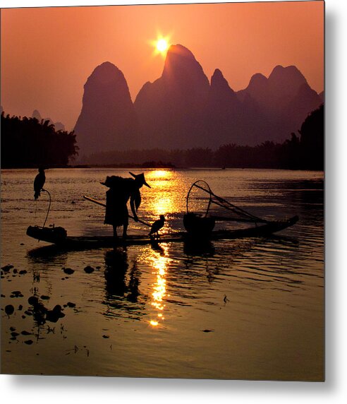 China Metal Print featuring the photograph Fishing with Cormorants by Marla Craven