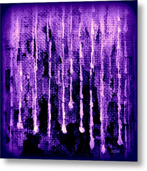 Rain Metal Print featuring the painting Purple Rain by VIVA Anderson