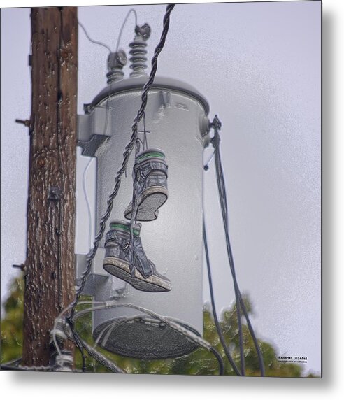 Sneaker Metal Print featuring the photograph Shoefiti 10145 by Brian Gryphon