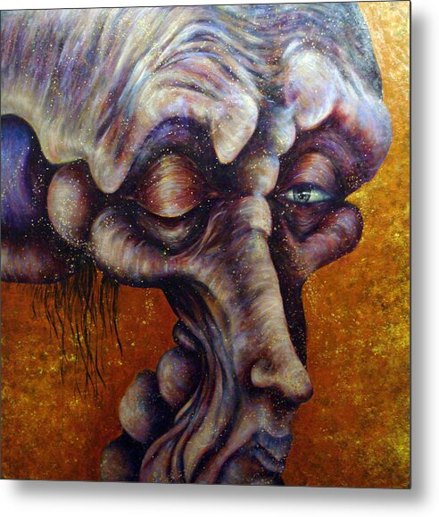 Space Alien Metal Print featuring the painting The Nommo Resurrected by Mark M Mellon