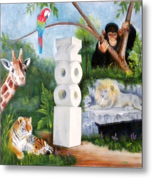 Zoo Metal Print featuring the painting Zoo by Marti Idlet