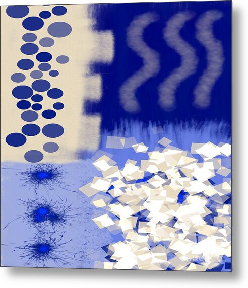Collage Metal Print featuring the digital art Blue Quad Collage by Delynn Addams by Delynn Addams