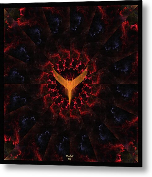 Clouds Of Fire Metal Print featuring the digital art Clouds Of Fire On Brick Mural by Rolando Burbon