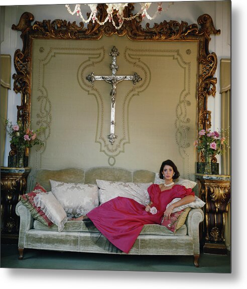 1980-1989 Metal Print featuring the photograph Laura Cristiana Cibrario by Slim Aarons