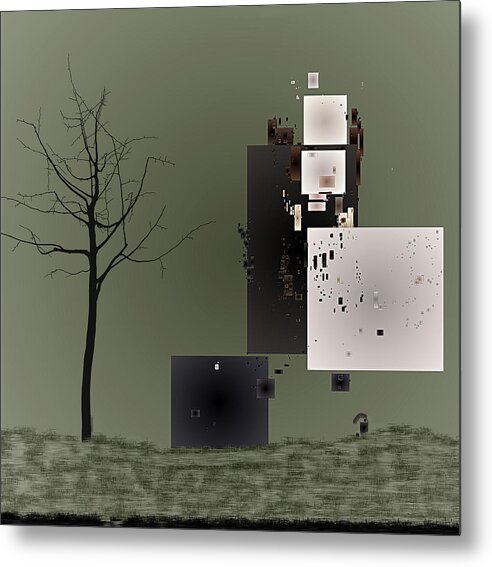 #art#digital#abstract#life#people#lonely#belongings#digital#unique#style#design Metal Print featuring the digital art Lonely With His Goods And Chattels... by Aleksandrs Drozdovs