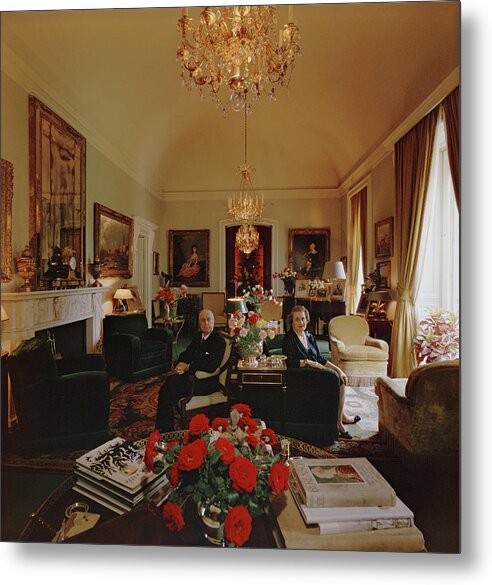 Milan Metal Print featuring the photograph Mario Crespi And Wife by Slim Aarons