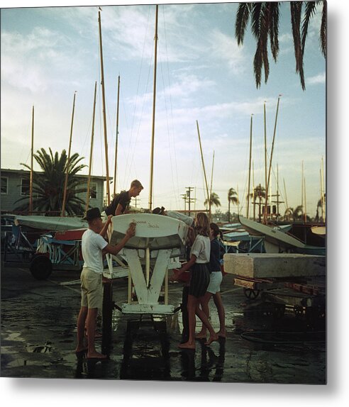 Working Metal Print featuring the photograph San Diego Boatyard by Slim Aarons