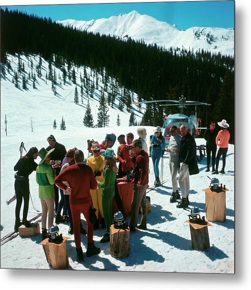 Skiing Metal Print featuring the photograph Snowmass Picnic by Slim Aarons