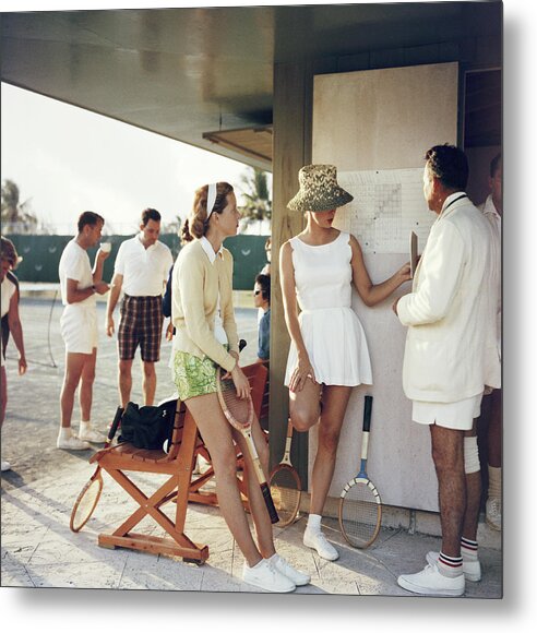 #faatoppicks Metal Poster featuring the photograph Tennis In The Bahamas by Slim Aarons
