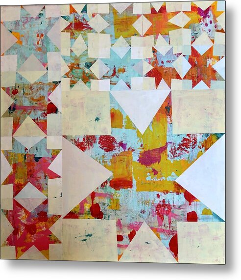 Star Series Metal Print featuring the painting 13 Stars by Cyndie Katz