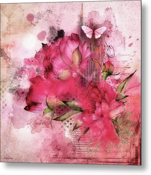 Flowers Metal Print featuring the digital art A Passion for Pink by Merrilee Soberg