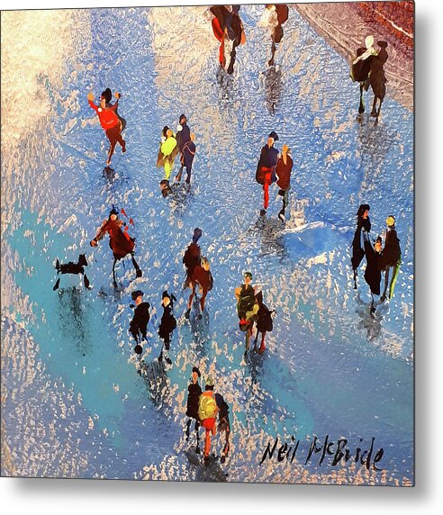 Beach Metal Print featuring the painting Beach Reflections by Neil McBride