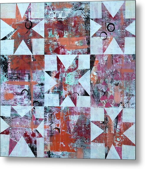 Stars Metal Print featuring the painting Five Stars by Cyndie Katz