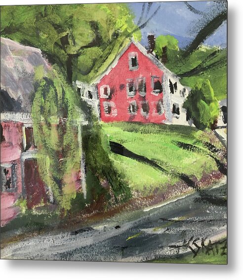 New England Metal Print featuring the painting High Street by Cyndie Katz