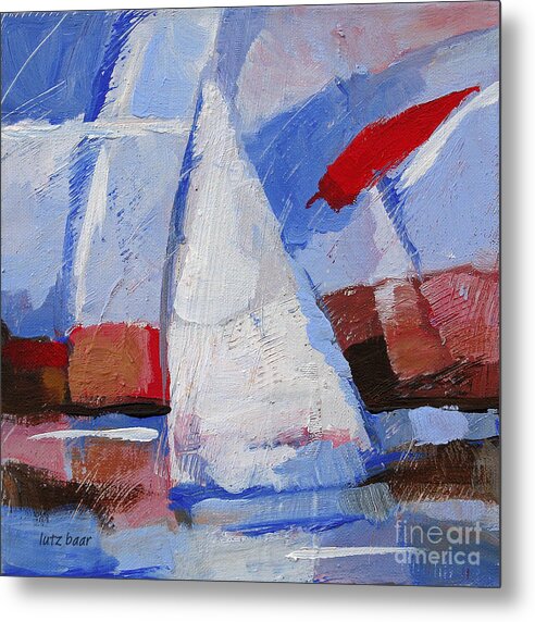 Sailboat Metal Print featuring the painting Sailing by Lutz Baar