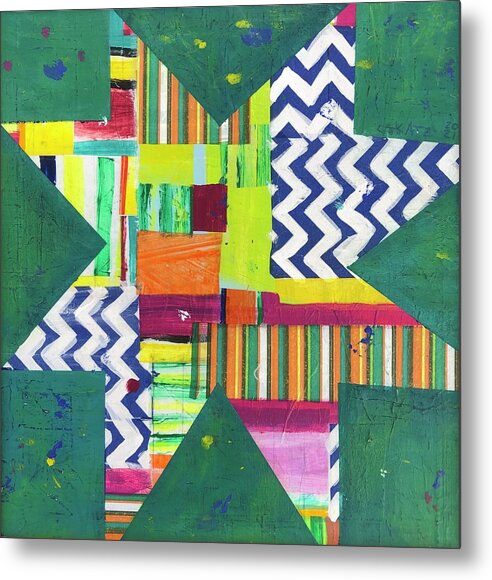 Star Metal Print featuring the painting Zigzag Star by Cyndie Katz