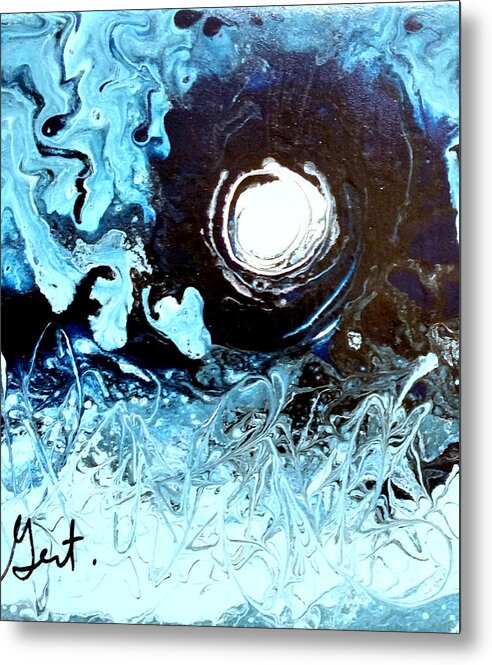 Blue Metal Print featuring the painting Fool Moon by Gertrude Palmer