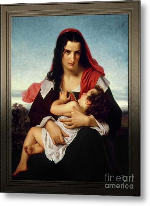The Scarlet Letter Metal Print featuring the painting The Scarlet Letter by Hugues Merle by Rolando Burbon