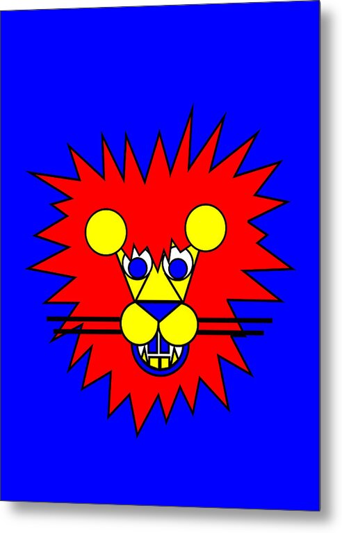 Mister Lion. Lion Metal Print featuring the digital art Mister Lion by Asbjorn Lonvig