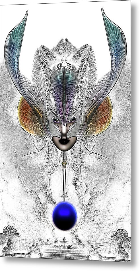 Taidushan Sai Metal Print featuring the digital art Taidushan Sai Faux Painting Fractal Portrait by Rolando Burbon