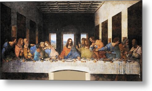 Leonardo Da Vinci Metal Print featuring the painting The Last Supper by Leonardo da Vinci