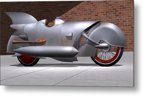 Cycle Metal Print featuring the digital art 1929 Steam Cycle by Stuart Swartz