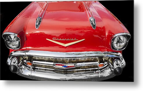 1957 Chevy Metal Print featuring the photograph 1957 Chevy Front End by Rich Franco