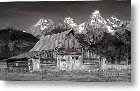 Barrn Metal Print featuring the photograph Barn and Tetons #2 by Jerry Fornarotto