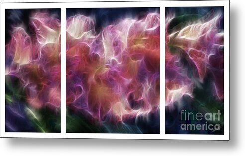 Gladiola Metal Print featuring the digital art Gladiola Nebula Triptych #1 by Peter Piatt