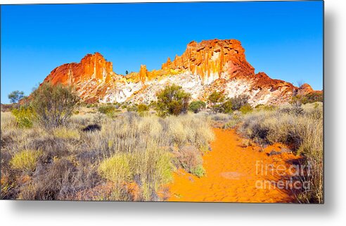Rainbow Valley Outback Landscape Central Australia Northern Territory Australian Clay Pan Arid Dry Metal Print featuring the photograph Rainbow Valley #8 by Bill Robinson