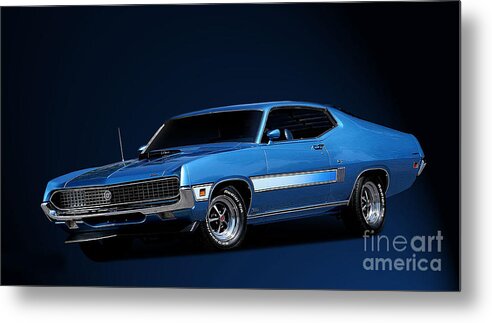 Ford Metal Print featuring the photograph Action Photo Original Prints Vintage Muscle Cars 1970 Ford Torino by Action