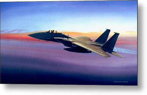 Mcdonnell Douglas Metal Print featuring the painting Advantage Eagle by Michael Swanson