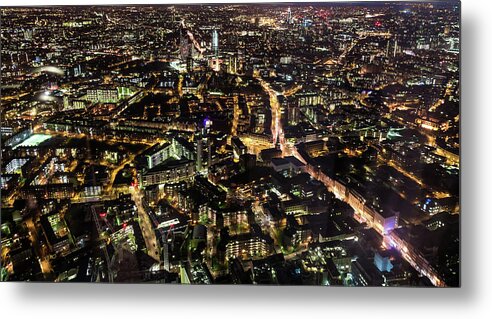 Panoramic Metal Print featuring the photograph Aerial Panoramic View Of London by Coldsnowstorm