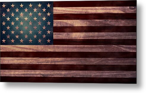 American Flag Metal Print featuring the digital art American Flag I by April Moen