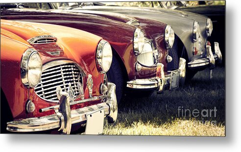 Classic Car Metal Print featuring the photograph Austin-Healey Times Three by RicharD Murphy