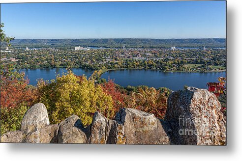 Winona Minnesota Gift Metal Print featuring the photograph Autumn View from Garvin Heights by Kari Yearous